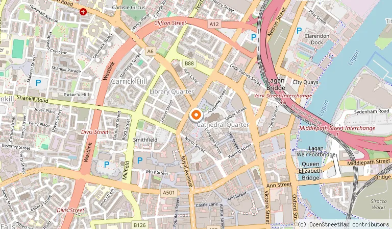 Map showing the location of Quarter by the Warren Collection in Belfast