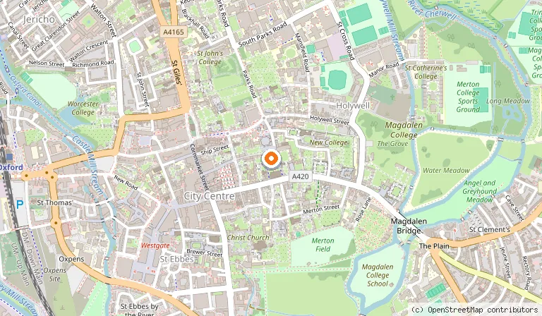 Map showing the location of Radcliffe Camera in Oxford