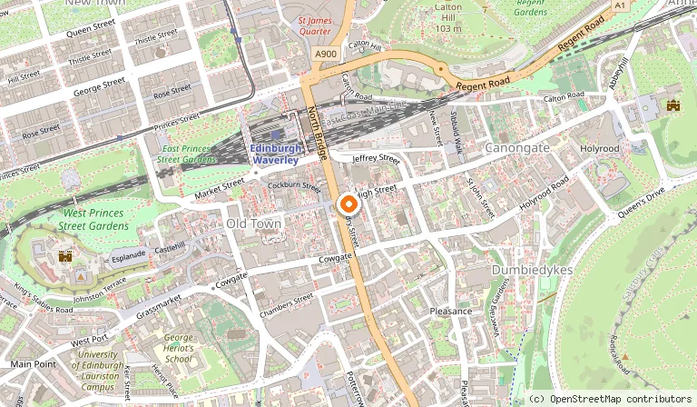 Map showing the location of Radisson Blu Hotel, Edinburgh City Centre in Edinburgh