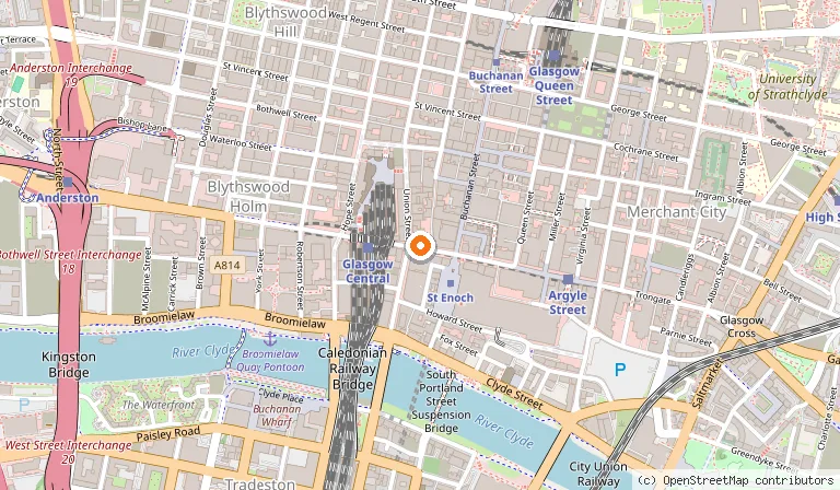 Map showing the location of Radisson Blu Hotel, Glasgow in Glasgow