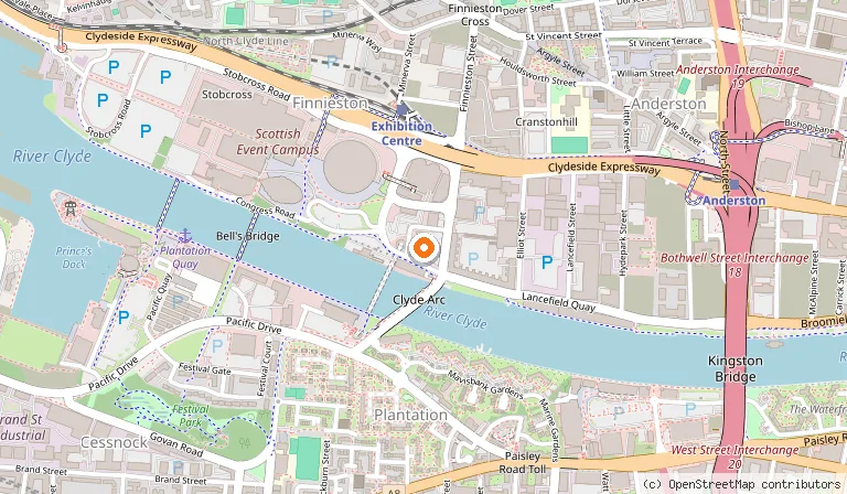 Map showing the location of Radisson RED Glasgow in Glasgow