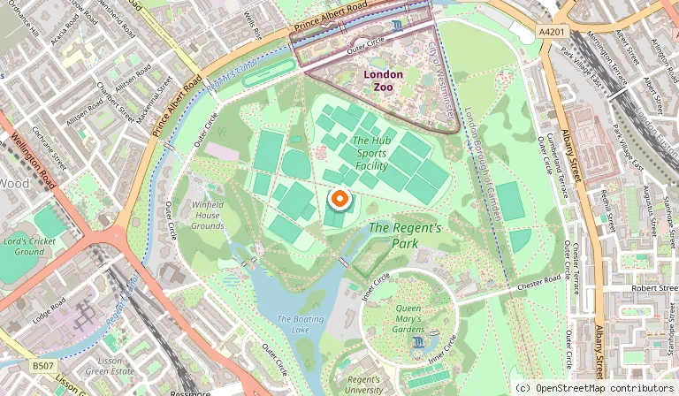 Map showing the location of Regent's Park in London