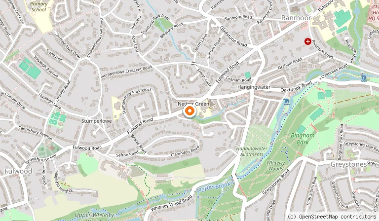 Map showing the location of Rising Sun Inn in Sheffield
