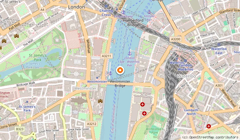 Map showing the location of River Thames in London