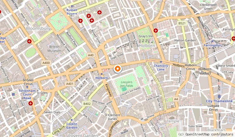 Map showing the location of Rosewood London in London