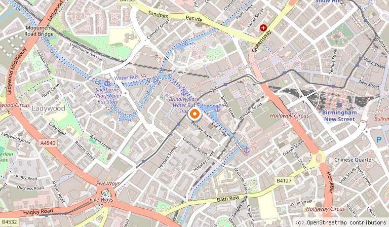 Map showing the location of Rosies - Birmingham in Birmingham