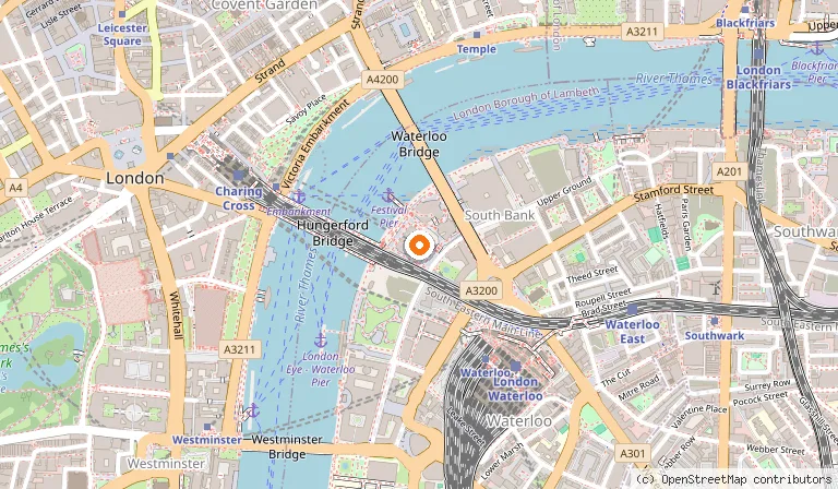 Map showing the location of Royal Festival Hall in London