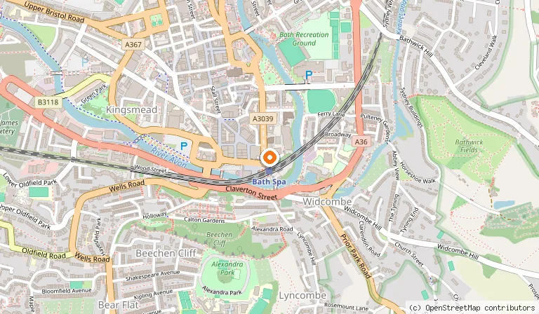 Map showing the location of Royal Hotel in Bath