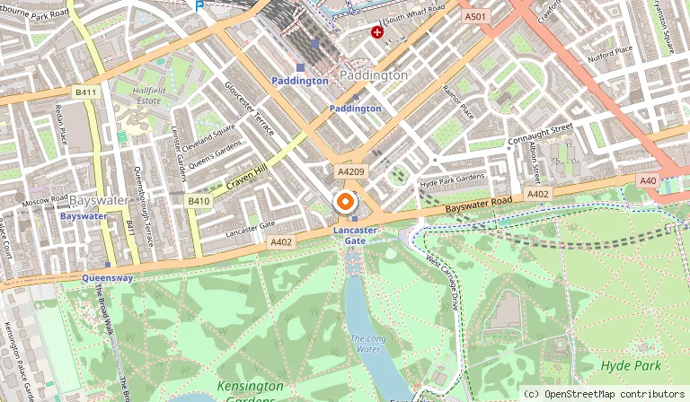 Map showing the location of Royal Lancaster London in London