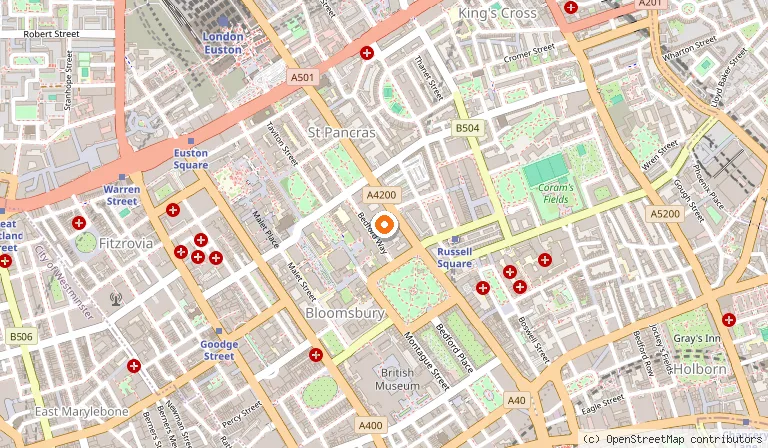 Map showing the location of Royal National Hotel in London