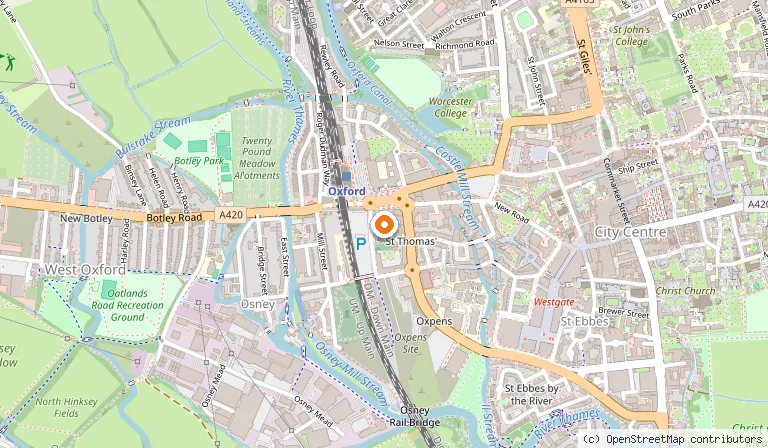 Map showing the location of Royal Oxford Hotel in Oxford