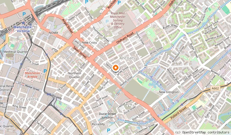 Map showing the location of Rudy's Pizza Napoletana - Ancoats in Manchester