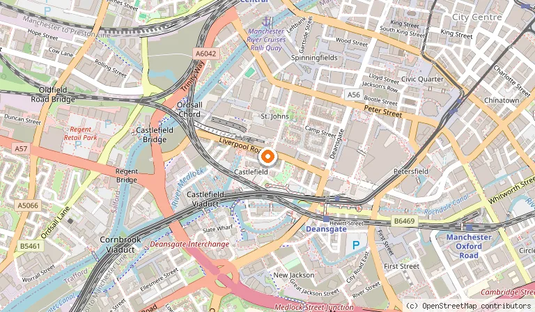 Map showing the location of Rump N Ribs Steakhouse in Manchester