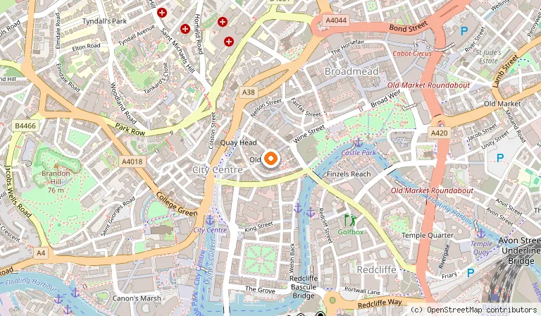 Map showing the location of San Carlo in Bristol