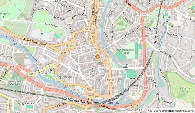 Map showing the location of Sanremo The Italian Restaurant in Bath