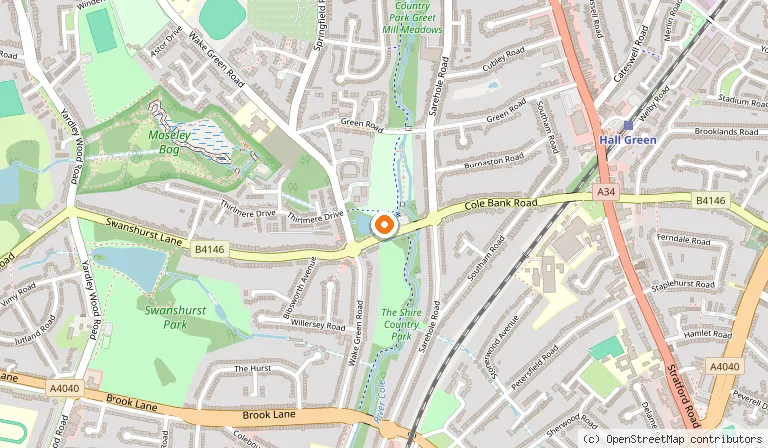 Map showing the location of Sarehole Mill Museum in Birmingham