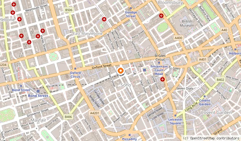 Map showing the location of Scarlett Green in London