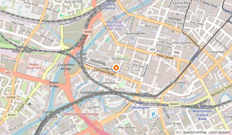 Map showing the location of Science and Industry Museum in Manchester