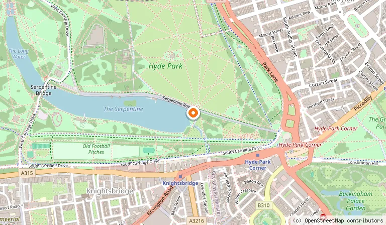 Map showing the location of Serpentine Bar & Kitchen in London