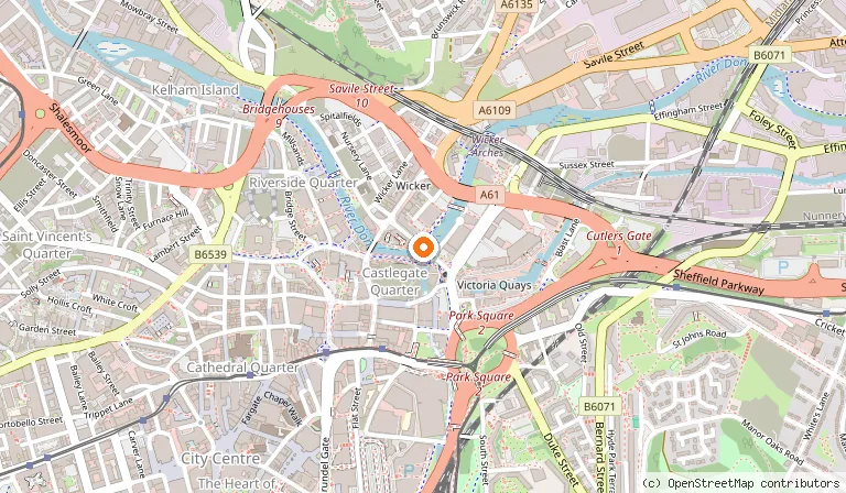 Map showing the location of Sheffield Metropolitan Hotel by Belvilla in Sheffield