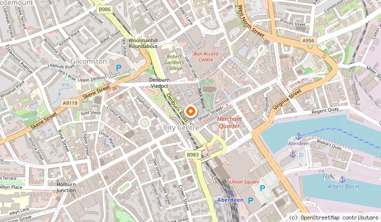 Map showing the location of Siberia Bar & Hotel in Aberdeen