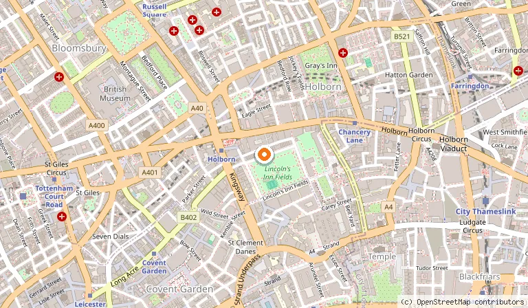 Map showing the location of Sir John Soane's Museum in London