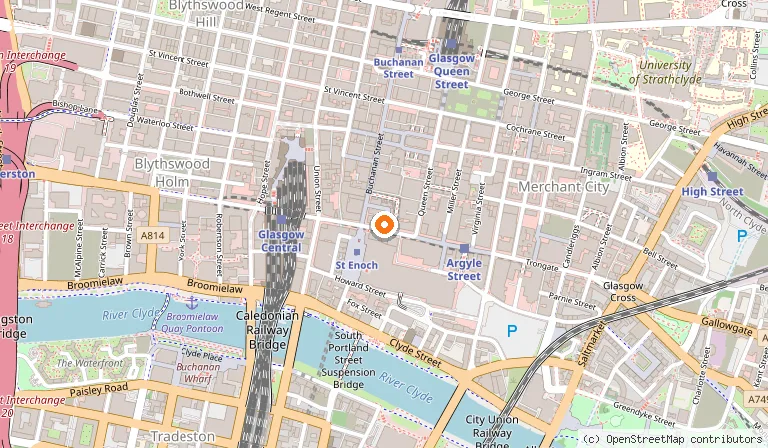 Map showing the location of Sloans in Glasgow