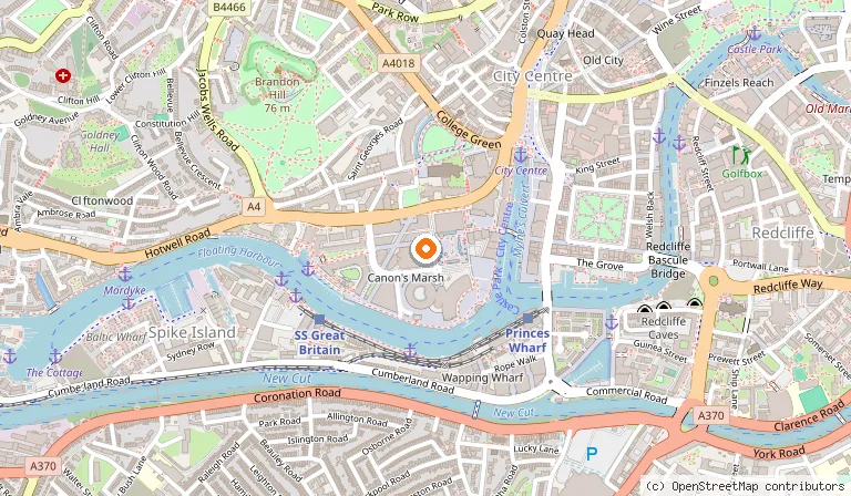 Map showing the location of Slug & Lettuce - Harbourside in Bristol