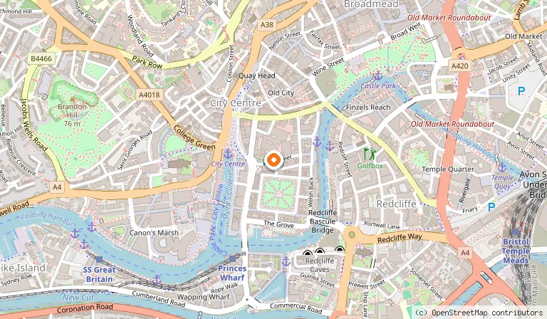 Map showing the location of Small Bar in Bristol