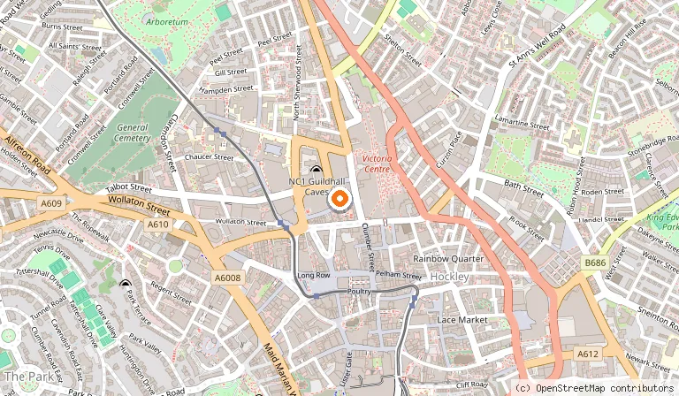 Map showing the location of Son Of Steak Nottingham in Nottingham