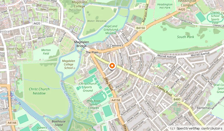 Map showing the location of Spiced Roots in Oxford