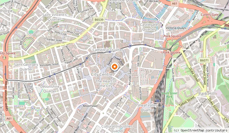 Map showing the location of St Marie's Cathedral, Sheffield in Sheffield