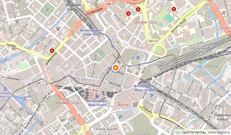 Map showing the location of Staybridge Suites Birmingham by IHG in Birmingham