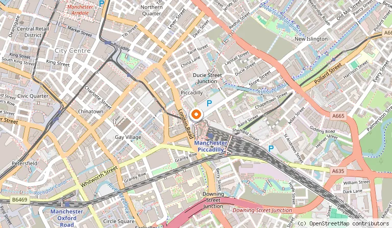 Map showing the location of Staycity Aparthotels Manchester Piccadilly in Manchester