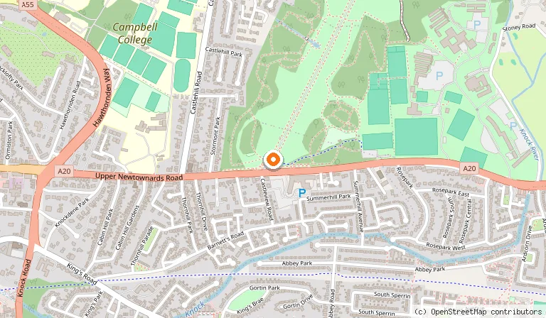 Map showing the location of Stormont Estate in Belfast