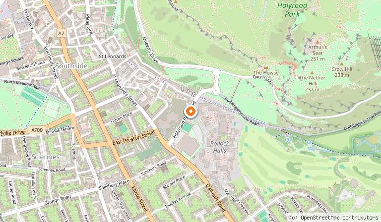 Map showing the location of Summer Stays at The University of Edinburgh in Edinburgh