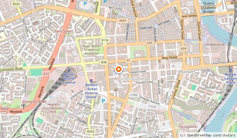 Map showing the location of Sweet Afton in Belfast