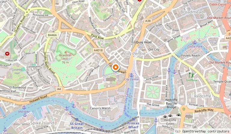 Map showing the location of Swoon Gelato in Bristol
