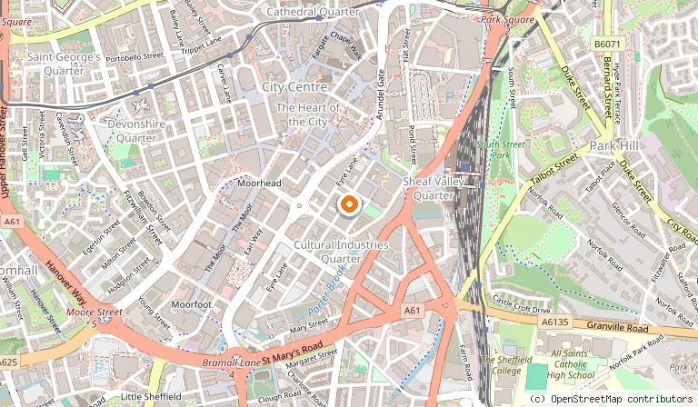Map showing the location of Tamper Coffee in Sheffield