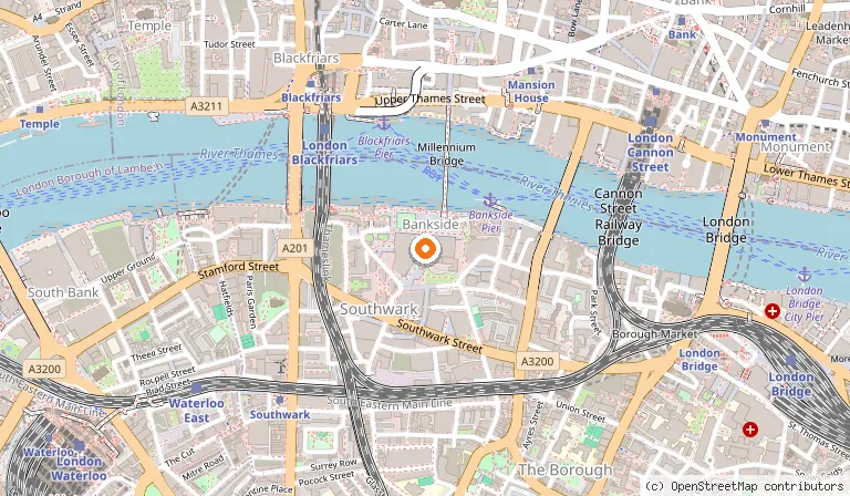Map showing the location of Tate Modern in London