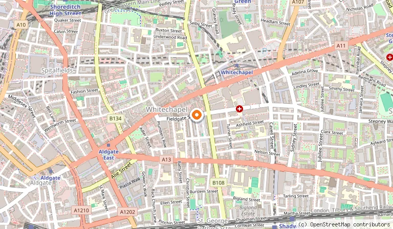 Map showing the location of Tayyabs in London