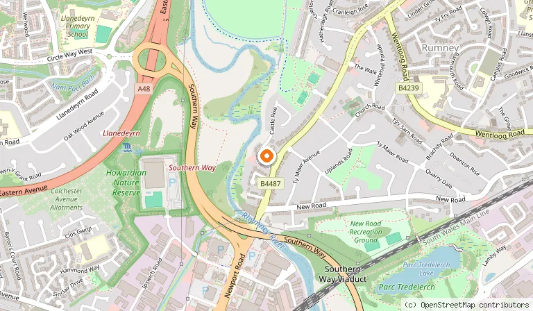Map showing the location of Thackeray in Cardiff