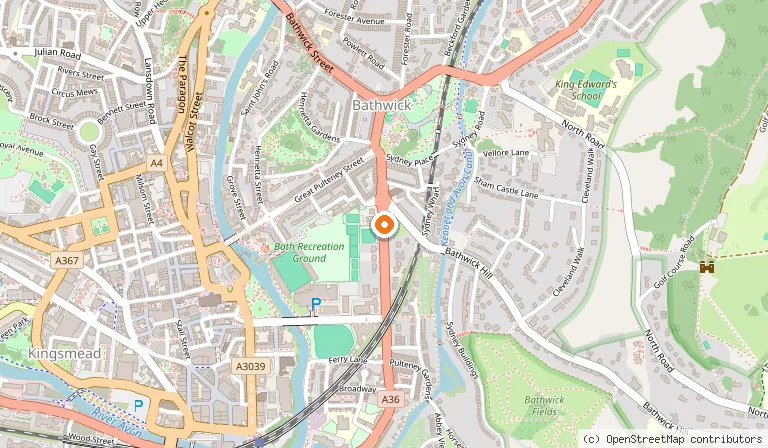 Map showing the location of The Ayrlington in Bath