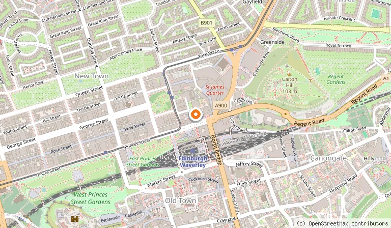 Map showing the location of The Baxter Hostel in Edinburgh