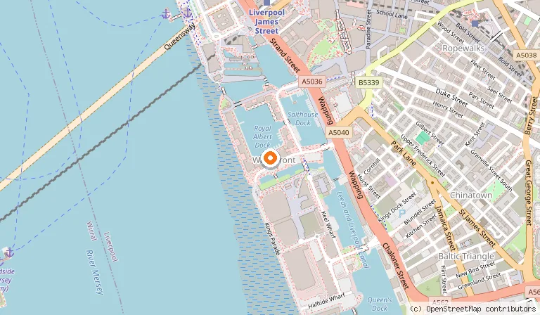 Map showing the location of The Beatles Story in Liverpool