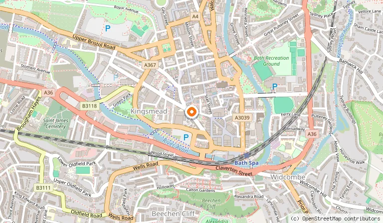 Map showing the location of The Black Fox in Bath