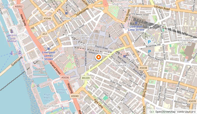Map showing the location of The Bluecoat in Liverpool