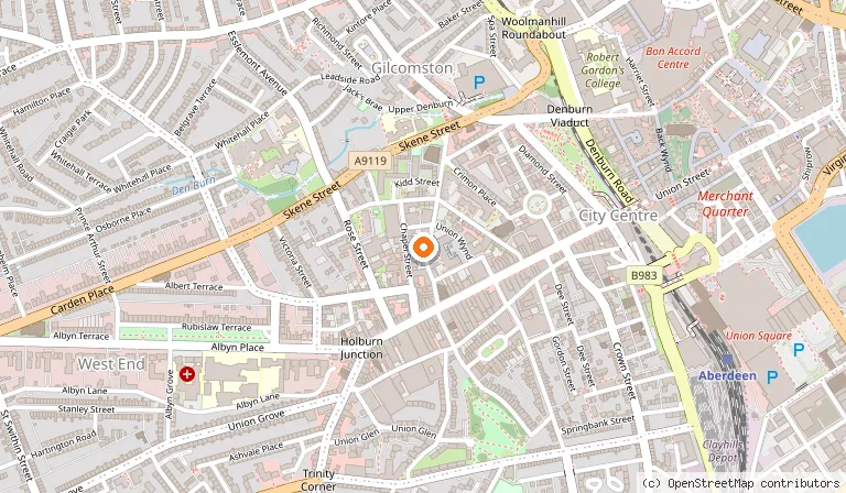 Map showing the location of The Braided Fig in Aberdeen