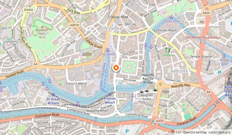 Map showing the location of The Bristol Hotel in Bristol
