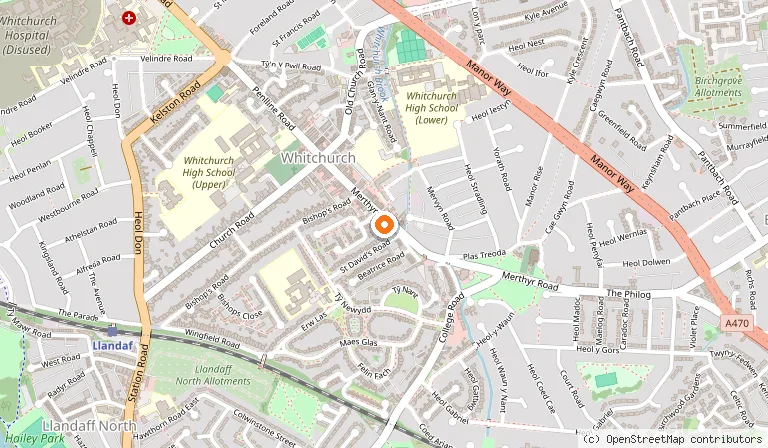 Map showing the location of The Brook Bistro in Cardiff